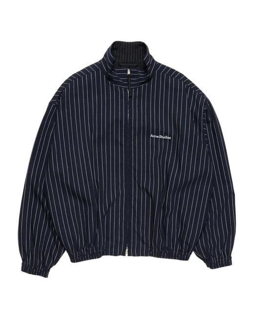 Acne Blue Striped Zip Jacket for men