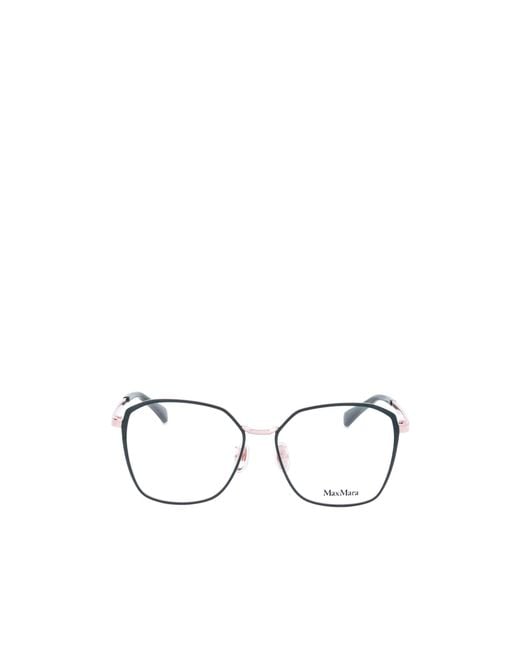 Max Mara Metallic Square Frame Glasses