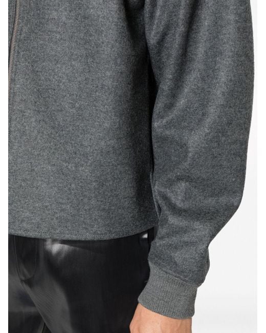 Jil Sander Gray Zip-Up Long-Sleeved Bomber Jacket for men