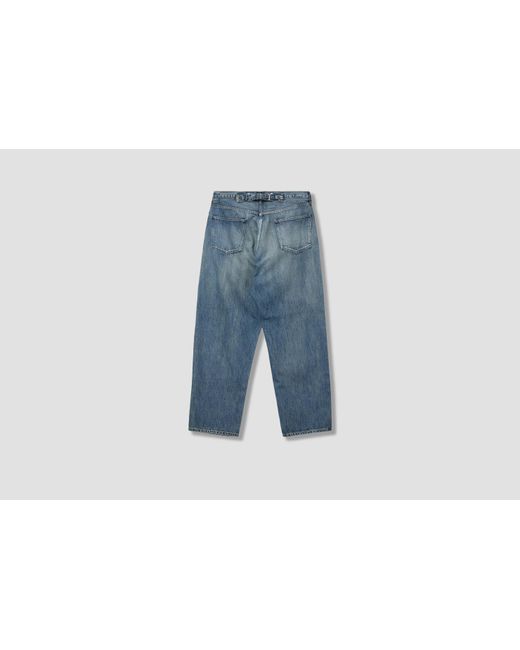 A.PRESSE Blue Washed Wide-Leg Jeans for men