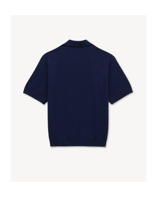 KENZO Blue Tulip' Embroidered Polo Wool And Cotton for men