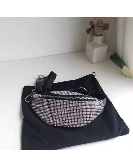 Alexander Wang White Mini Attica Rhinestone Belt Bag