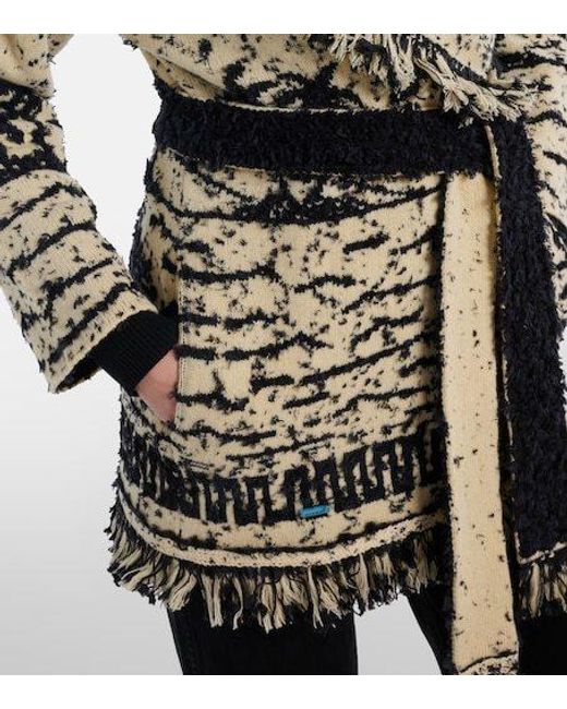 Alanui Multicolor Ocean Whispers Fringed Wool-Blend Cardigan
