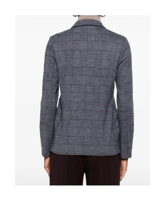 Harris Wharf London Blue Button Check Blazer