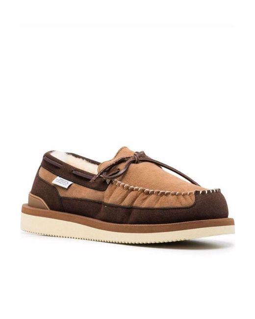 Suicoke Brown Bow Loafers for men