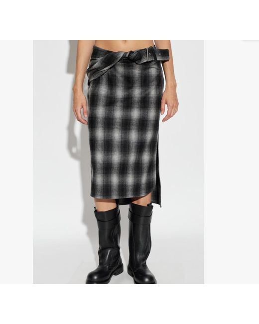 IRO Black Patterned Midi Skirt