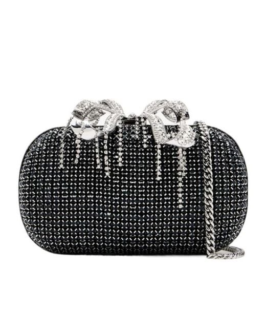 Self-Portrait Black Chainmail Clutch Bag