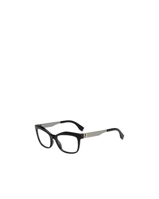 Fendi White Logo Detail Flat Lens