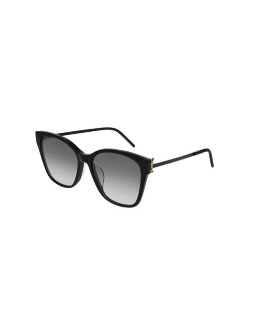Saint Laurent Multicolor Tortoiseshell Pattern Large-Frame Sunglasses