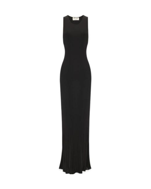 Saint Laurent Black Scoop Neck Sleeveles Dress