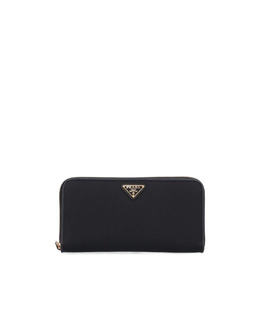Prada Black Triangle-Logo Econyl Wallet