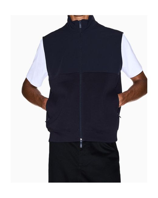 ARMANI EXCHANGE Blue Zippered Vest for men
