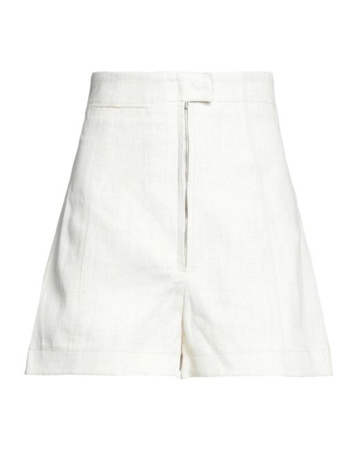 Jacquemus White Simple Solid-Color Shorts