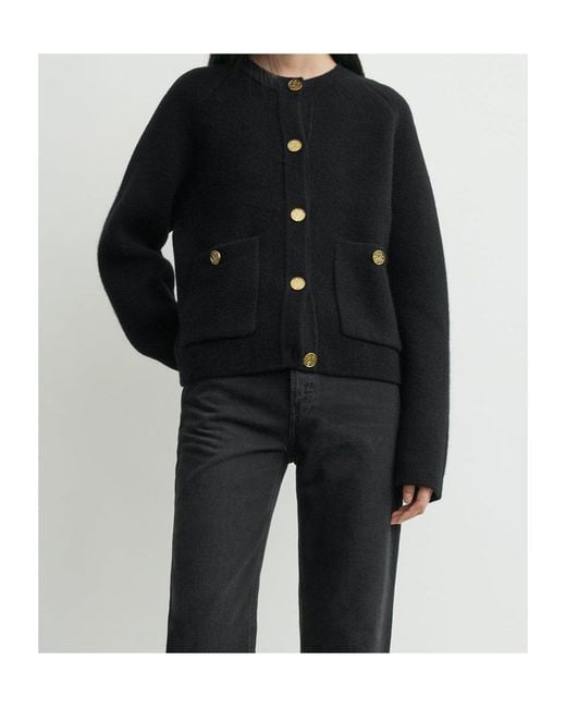 Totême Black Totême Buttoned Knitted Cardigan