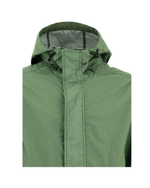 Stone Island Green Compass Patch Hooded Jacket for men