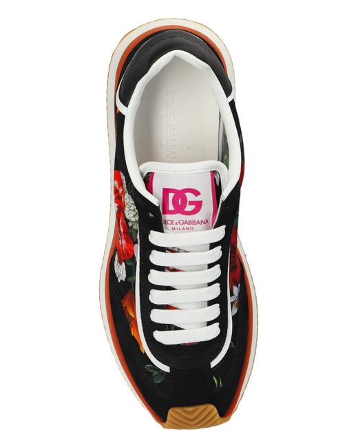 Dolce & Gabbana Red Lace Up Sneakers