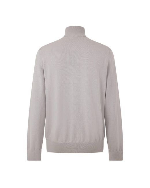 Boss Gray Zip-Up Knit Cardigan for men