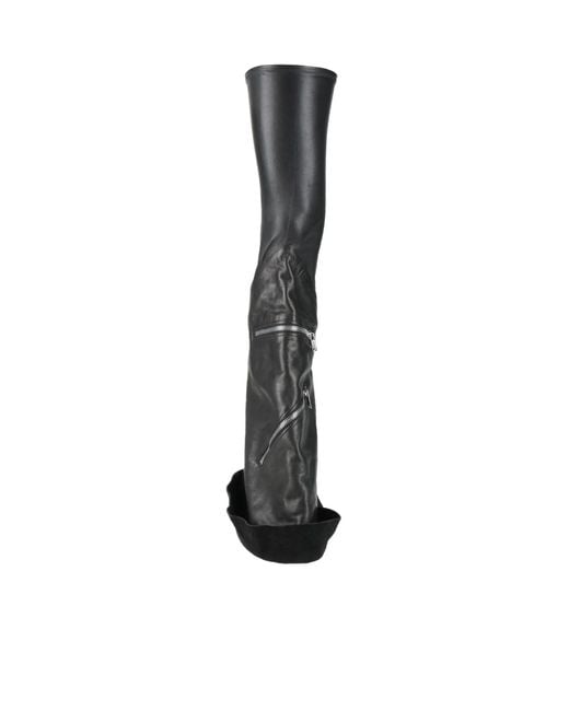 Rick Owens Black Simple Non-Slip Leather Boots