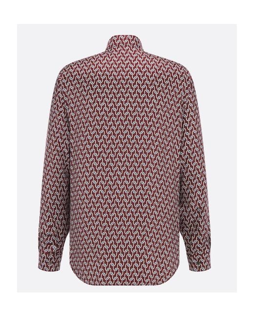 Dior Red Shirt With Entrelacé Motif for men