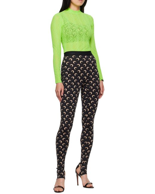 MARINE SERRE Green Translucent Long-Sleeved T-Shirt