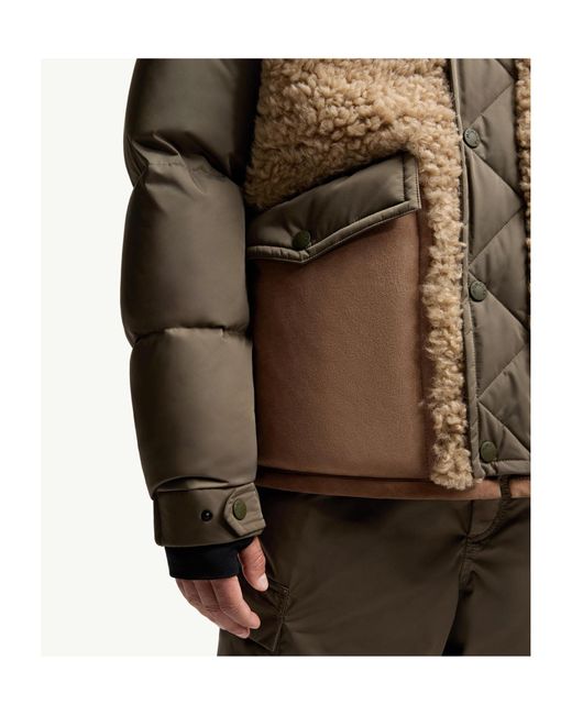 Moncler Brown Grenoble Grifford High Neck Down Jacket for men