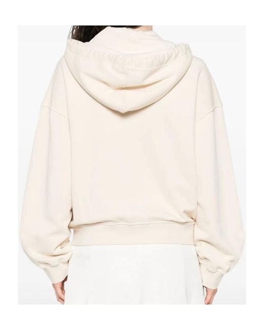 Pinko Natural Drawstring Zipped Hoodie