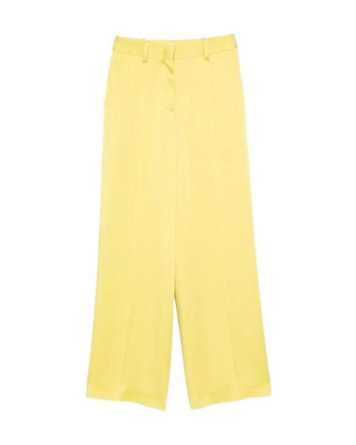 Jil Sander Yellow Pleated Concealed-Fastening Trousers