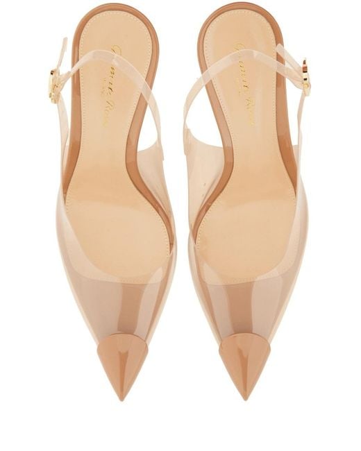 Gianvito Rossi White Diana Pointed Toe Slingback Pumps