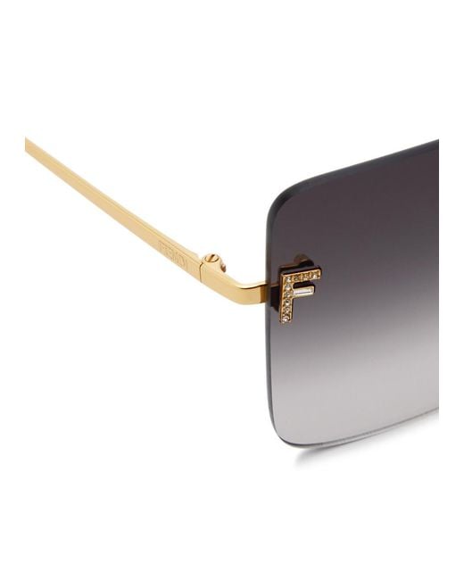 Fendi Metallic Rimless Sunglasses