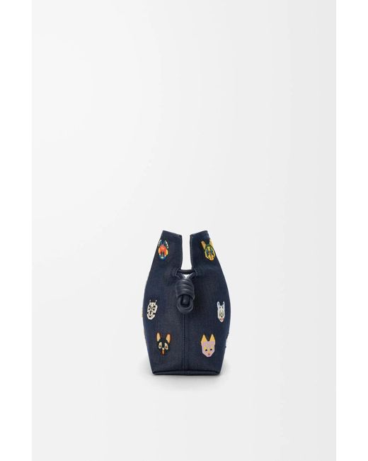 Loewe Blue Logo Detail Embroidered Clutch Bag