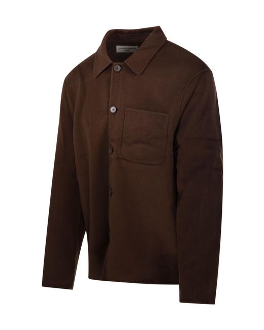 Officine Generale Brown Officine Générale Hamilton Wool Shirt for men