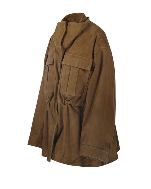 Rohe Brown Sculptural Suede Jacket