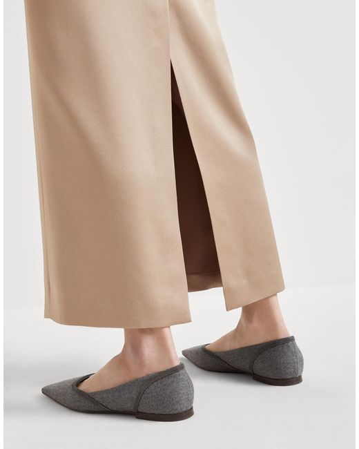 Brunello Cucinelli Natural High-Waist Skirt