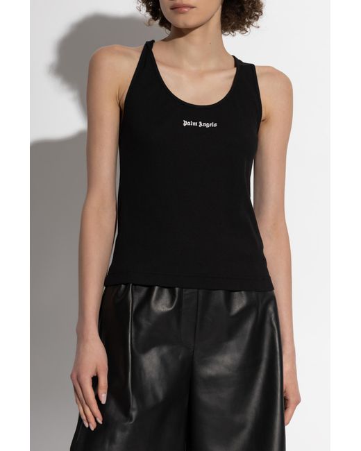 Palm Angels Black Sleeveless Tops
