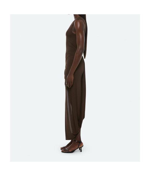 Helmut Lang Brown Twisted Drape Dress