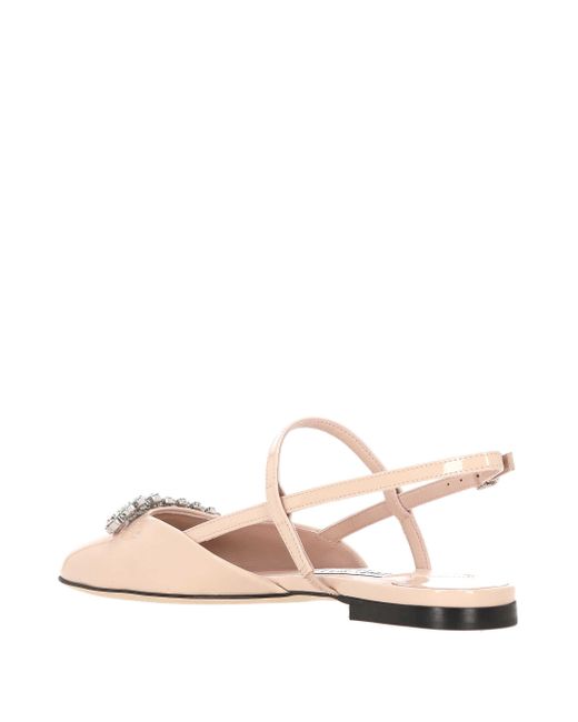 Jimmy Choo Natural Belinda Crystal Flat Sandals
