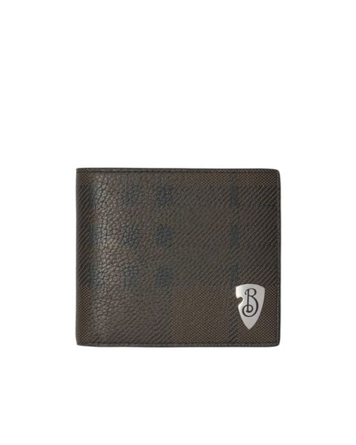 Burberry Gray B-Shield Bifold Wallet for men