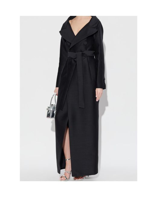 DSquared² Black Double-Breasted Long Coat