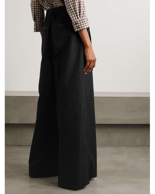 Sacai Black Pinstriped Wide-Leg Palazzo Pants