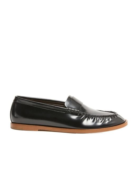 The Row Black New Leather Loafers for men