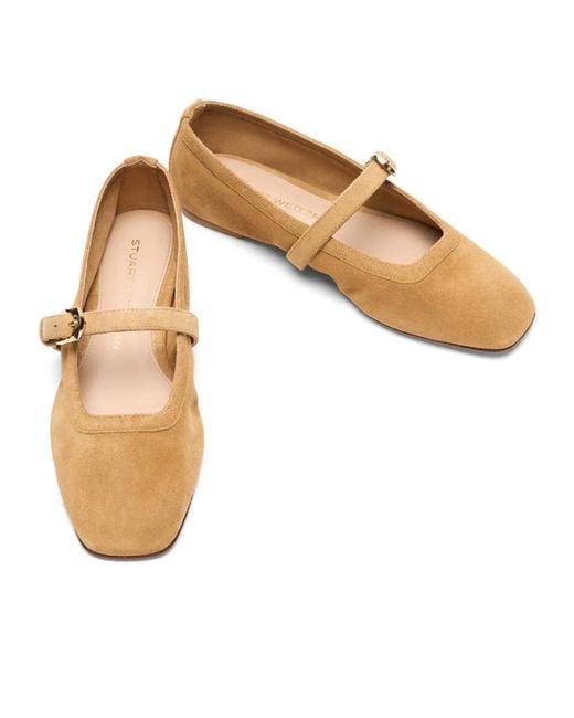 Stuart Weitzman Brown Sai Ballet Flat