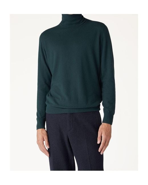 Loro Piana Green Roll-Neck Cashmere Jumper for men