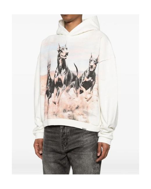Represent White Long-Sleeved Hoodie for men