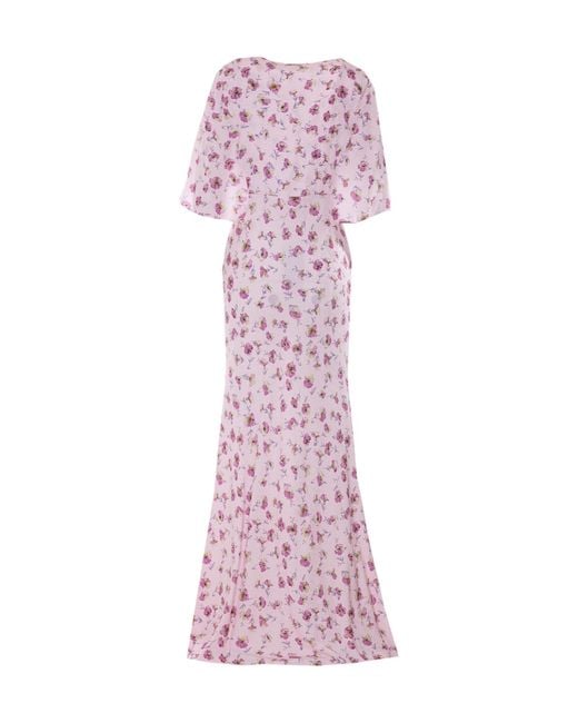Twinset Pink Long Floral Print Dress
