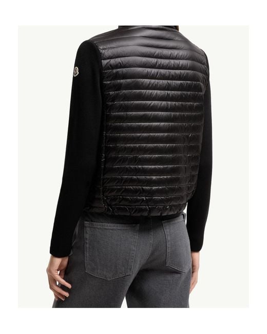 Moncler Black Quilted Zipped Cardigan
