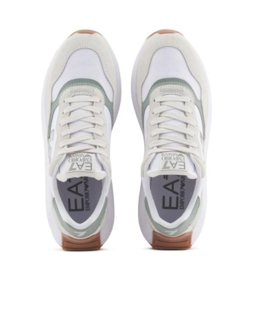 EA7 White Logo-Appliqué Sneakers for men