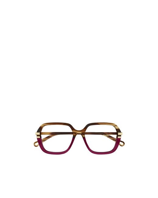 Chloé White Chloé Eyewear Rectangle Frame Glasses