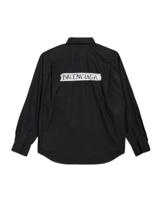 Balenciaga Black Masking Tape Long-Sleeved Shirt for men