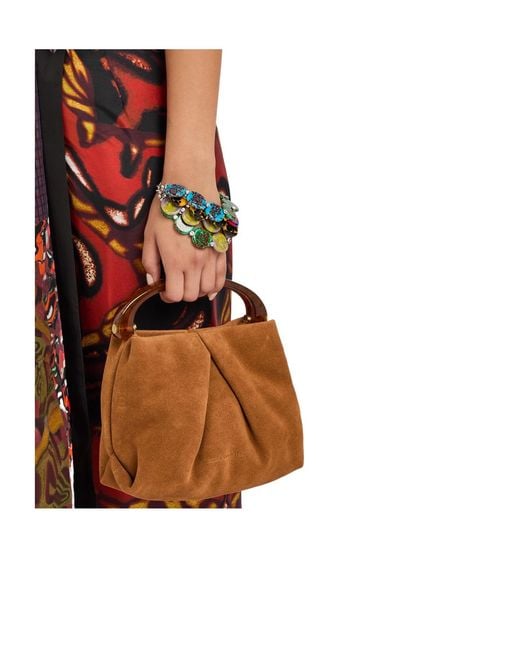 Dries Van Noten Blue Layered Painted Glass And Brass Bracelet