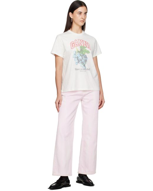 Ganni White Grapes Printed T-Shirt